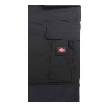Black - Side - Lee Cooper Mens Holster Pocket Work Cargo Trousers