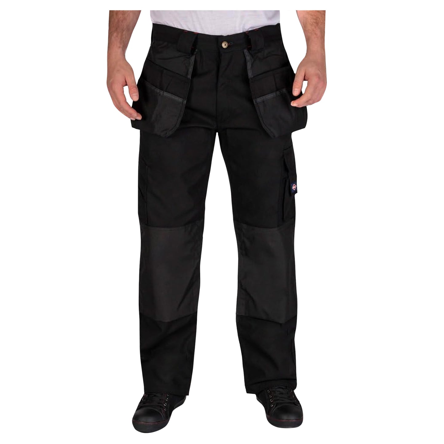 Black - Front - Lee Cooper Mens Holster Pocket Work Cargo Trousers