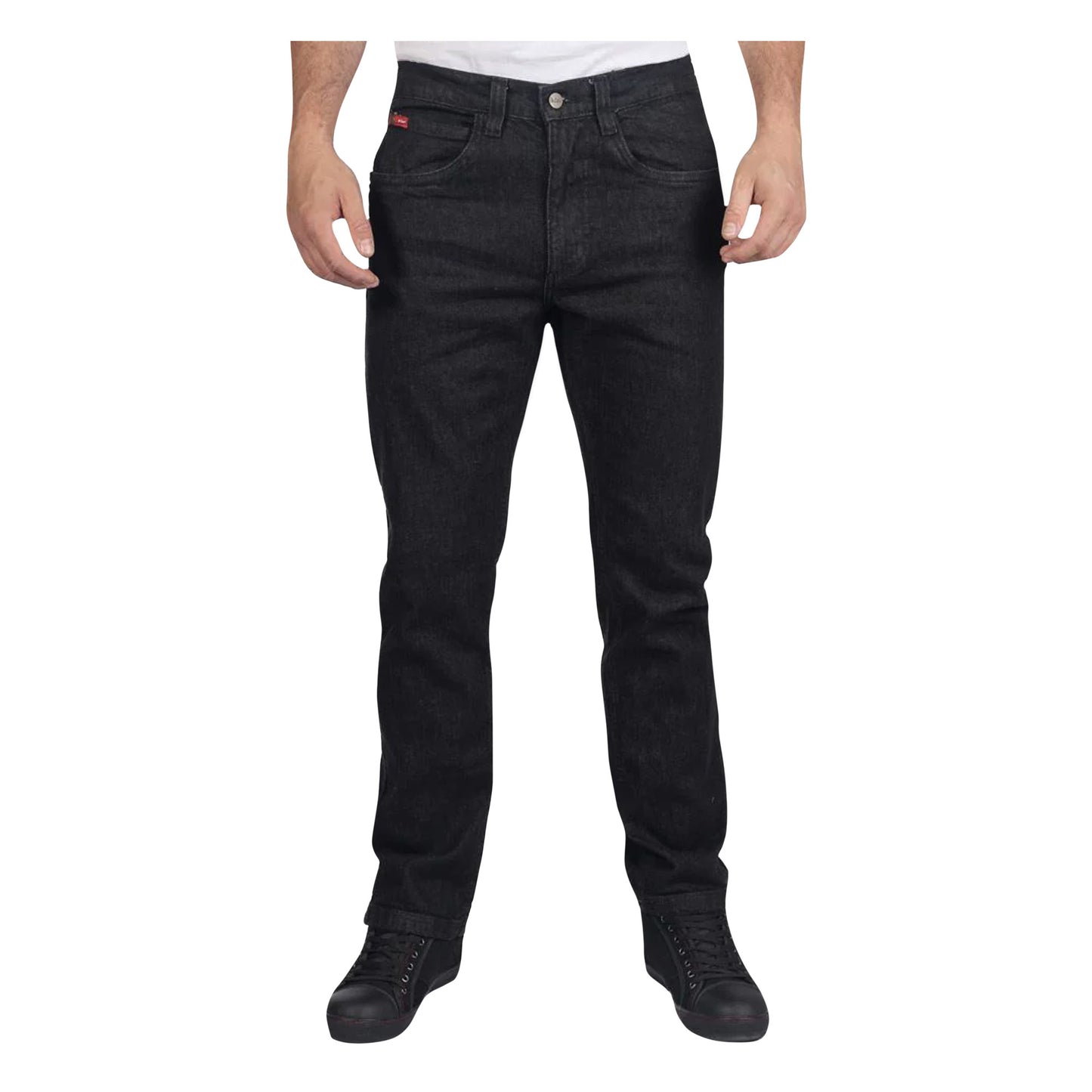 Black - Front - Lee Cooper Mens Denim Stretch Straight Leg Jeans