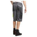 Grey-Black - Back - Lee Cooper Mens Stretch Reflective Multi Pocket Cargo Shorts