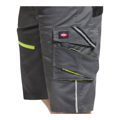 Grey-Black - Lifestyle - Lee Cooper Mens Stretch Reflective Multi Pocket Cargo Shorts
