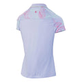 Purple - Back - Island Green Womens-Ladies Leaf Print Raglan Golf Polo Shirt