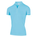 True Blue - Front - Island Green Womens-Ladies Mandarin Collar Polo Shirt