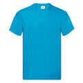 Azure Blue - Front - Fruit Of The Loom Mens Original Short Sleeve T-Shirt