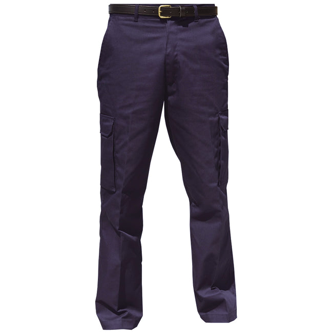 Harbour Navy - Front - Warrior Mens Cargo Workwear Trousers