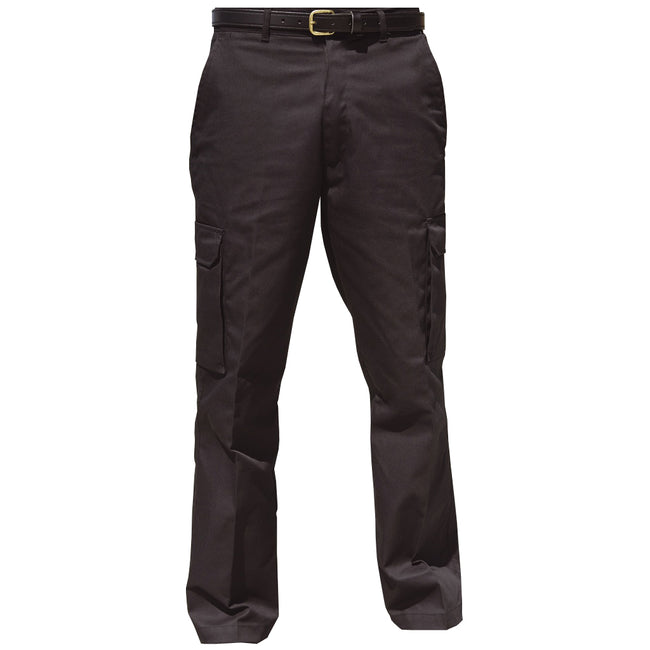 Black - Front - Warrior Mens Cargo Workwear Trousers