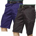 Black - Side - Warrior Mens Cargo Work Shorts