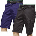 Harbour Navy - Side - Warrior Mens Cargo Work Shorts