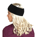 Black - Back - Beechfield Unisex Winter Slopeside Waffle Headband