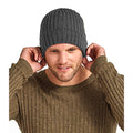 Charcoal - Side - Beechfield Unisex Winter Chunky Ribbed Beanie Hat
