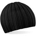 Black - Back - Beechfield Unisex Winter Chunky Ribbed Beanie Hat