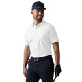 White - Side - Glenmuir Mens Plain Mercerised Short Sleeve Polo Shirt