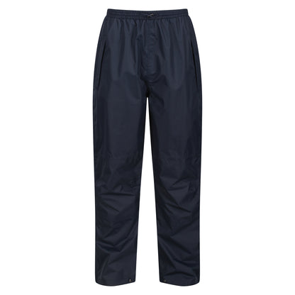 Navy - Front - Regatta Mens Linton Overtrousers (Waterproof, Windproof and Breathable)