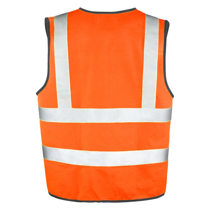 Fluorescent Orange - Back - Result Mens Core High-Visibility Safety Motorway Vest
