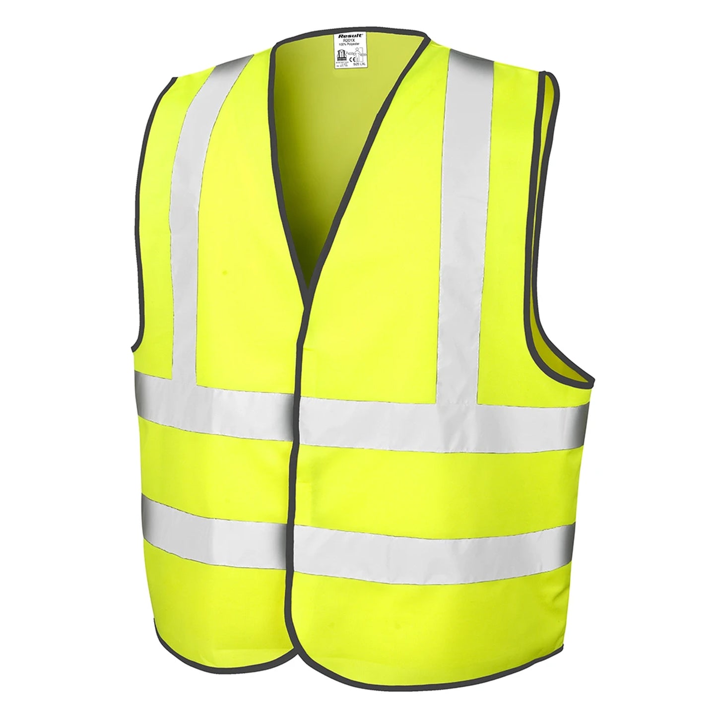 Fluorescent Yellow - Front - Result Mens Core High-Visibility Safety Motorway Vest