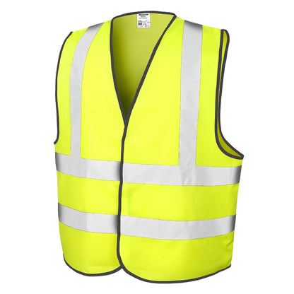 Fluorescent Yellow - Front - Result Mens Core High-Visibility Safety Motorway Vest
