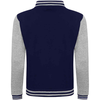 Oxford Navy-Heather Grey - Back - Awdis Unisex Varsity Jacket