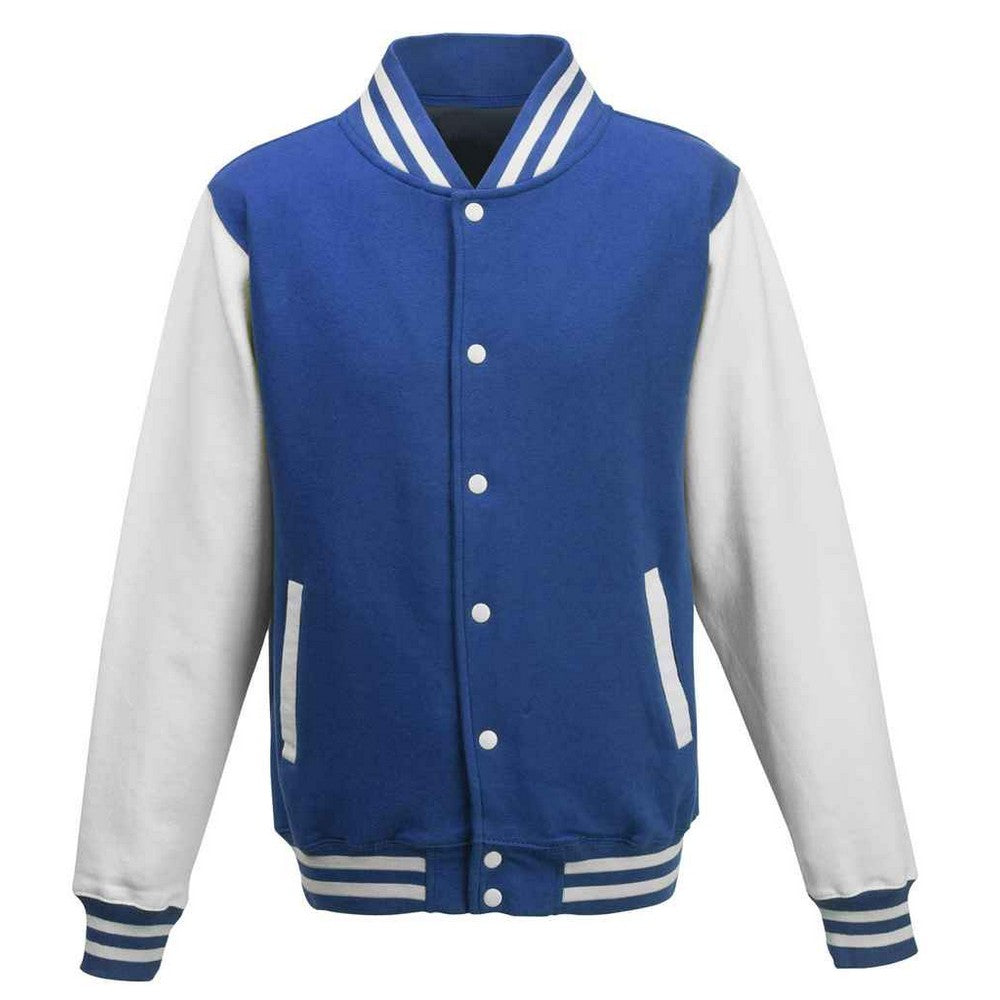 Royal Blue-White - Front - Awdis Unisex Varsity Jacket