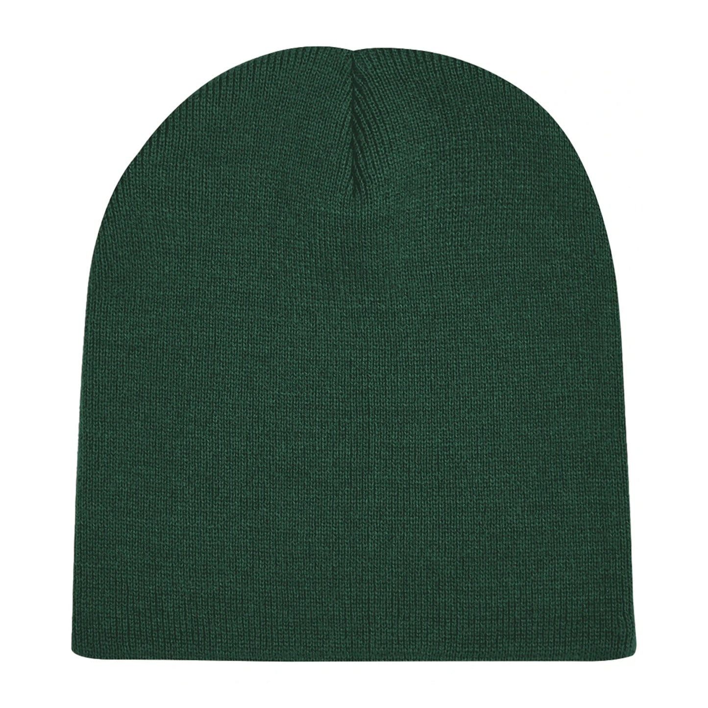 Bottle Green - Back - Beechfield Plain Basic Knitted Winter Beanie Hat