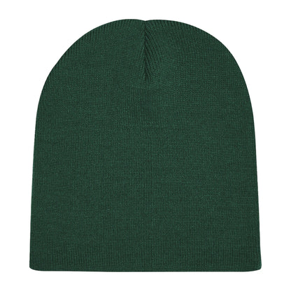 Bottle Green - Back - Beechfield Plain Basic Knitted Winter Beanie Hat