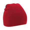 Classic Red - Front - Beechfield Plain Basic Knitted Winter Beanie Hat