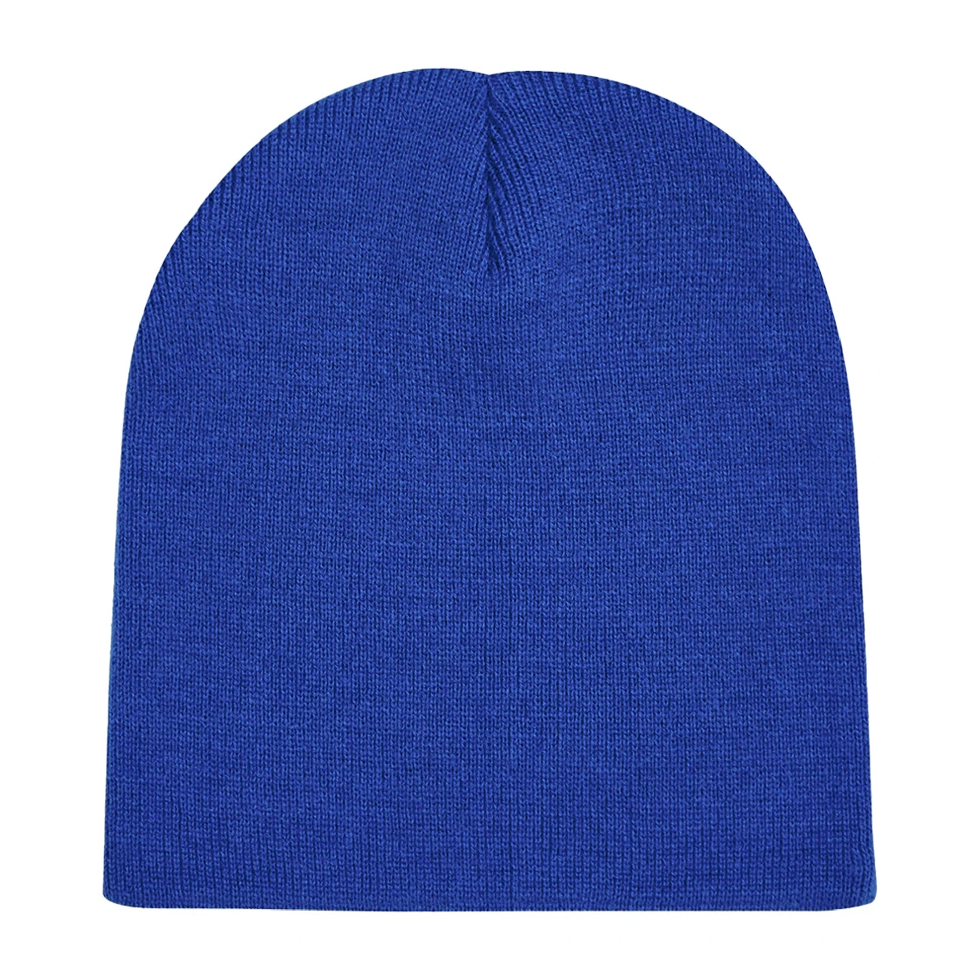 Bright Royal Blue - Back - Beechfield Plain Basic Knitted Winter Beanie Hat