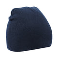 French Navy - Front - Beechfield Plain Basic Knitted Winter Beanie Hat