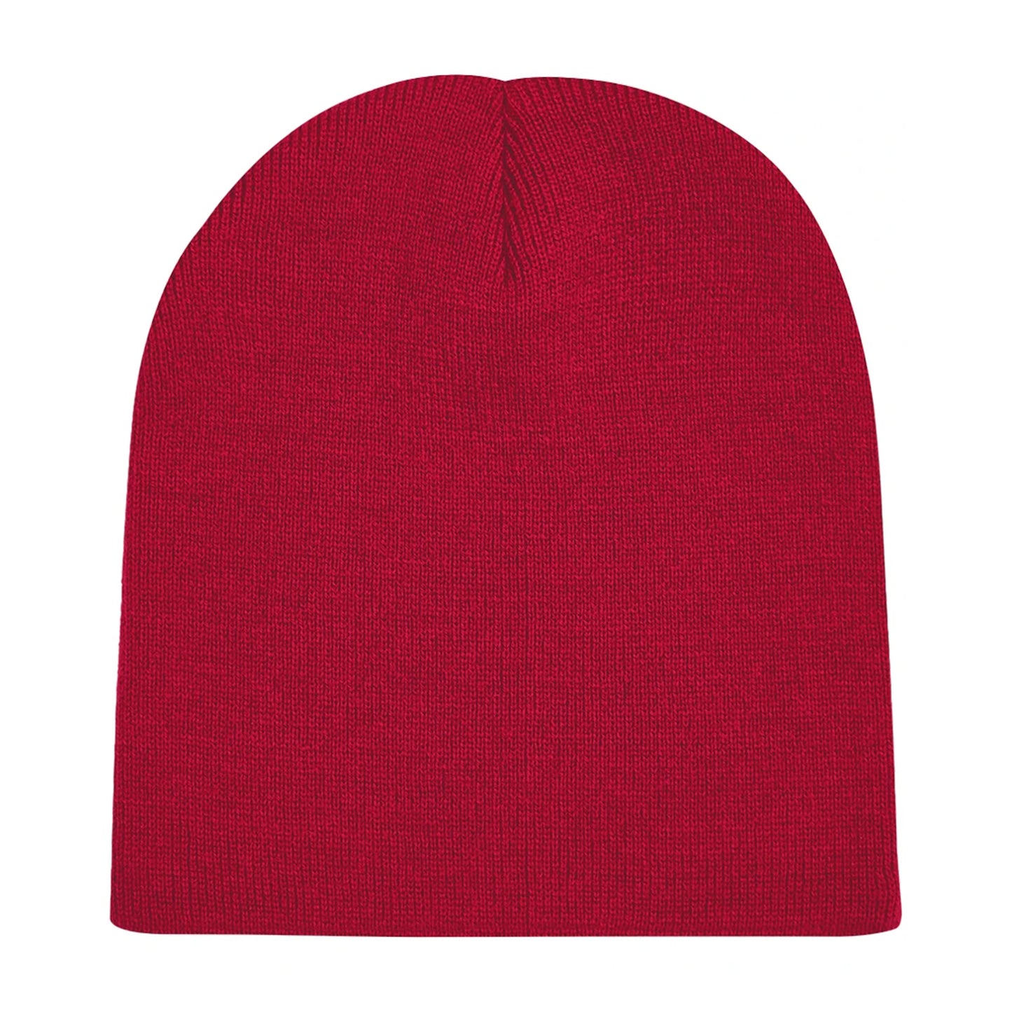 Classic Red - Back - Beechfield Plain Basic Knitted Winter Beanie Hat