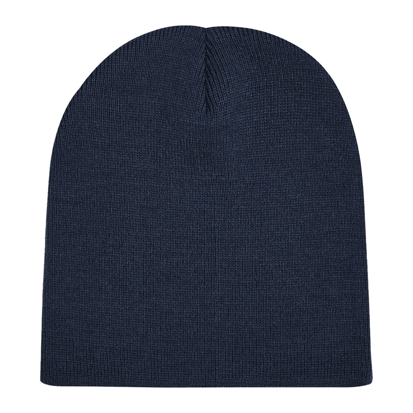 French Navy - Back - Beechfield Plain Basic Knitted Winter Beanie Hat