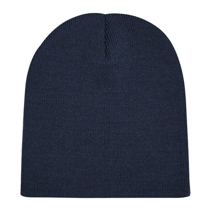 French Navy - Back - Beechfield Plain Basic Knitted Winter Beanie Hat