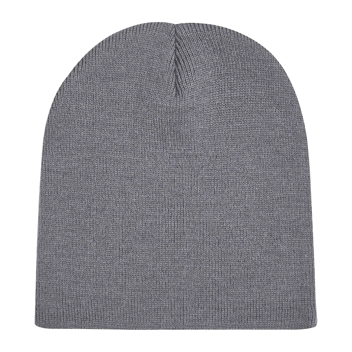 Graphite Grey - Back - Beechfield Plain Basic Knitted Winter Beanie Hat