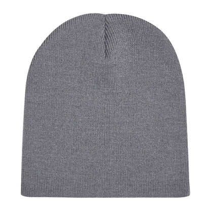 Graphite Grey - Back - Beechfield Plain Basic Knitted Winter Beanie Hat