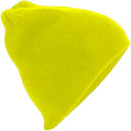 Fluorescent Yellow - Back - Beechfield Plain Basic Knitted Winter Beanie Hat