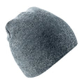 Antique Grey - Front - Beechfield Plain Basic Knitted Winter Beanie Hat