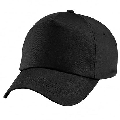 Black - Back - Beechfield Unisex Plain Original 5 Panel Baseball Cap