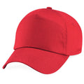 Bright Red - Back - Beechfield Unisex Plain Original 5 Panel Baseball Cap
