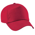 Classic Red - Front - Beechfield Unisex Plain Original 5 Panel Baseball Cap