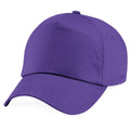 Purple - Back - Beechfield Unisex Plain Original 5 Panel Baseball Cap