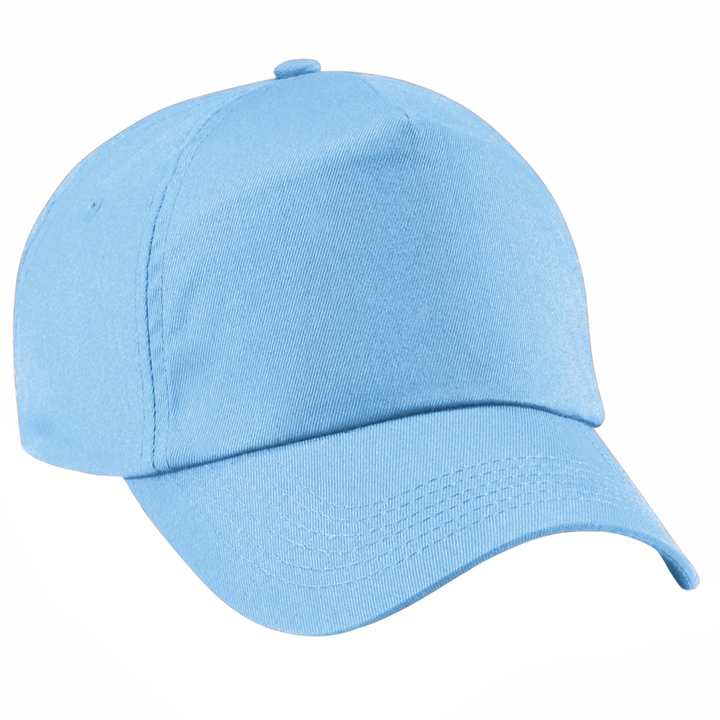 Sky Blue - Front - Beechfield Unisex Plain Original 5 Panel Baseball Cap