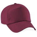 Burgundy - Front - Beechfield Unisex Plain Original 5 Panel Baseball Cap