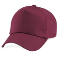 Burgundy - Back - Beechfield Unisex Plain Original 5 Panel Baseball Cap