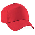 Bright Red - Front - Beechfield Unisex Plain Original 5 Panel Baseball Cap