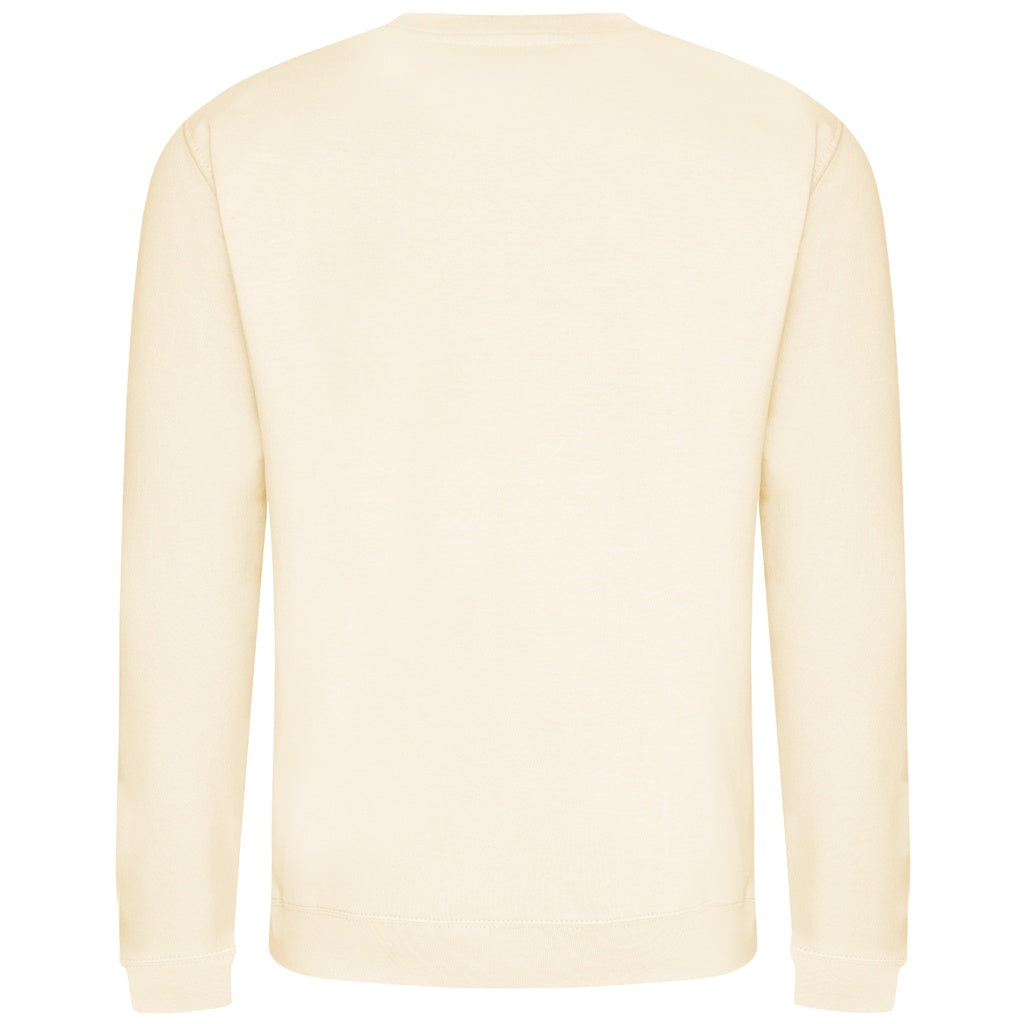 Cream - Back - AWDis Just Hoods AWDis Unisex Crew Neck Plain Sweatshirt (280 GSM)