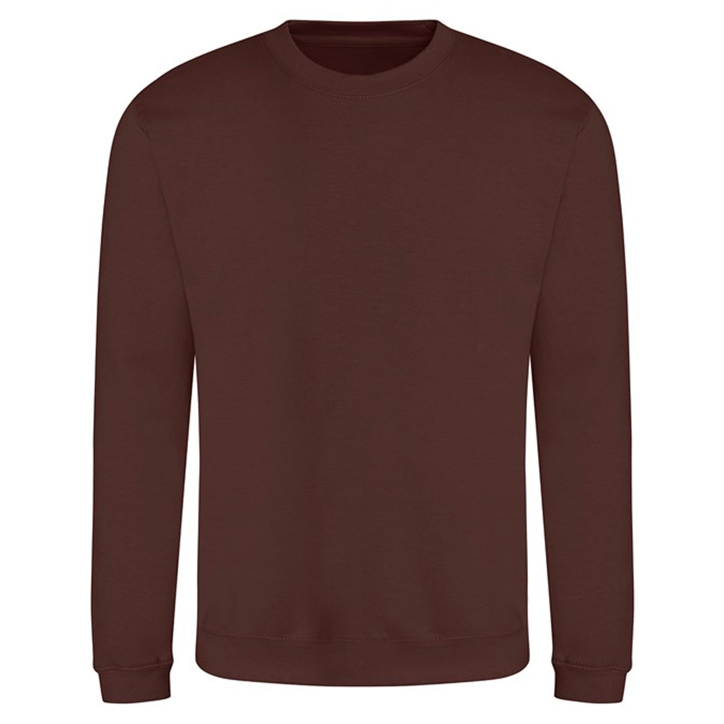 Chocolate Fudge Brownie - Front - AWDis Just Hoods AWDis Unisex Crew Neck Plain Sweatshirt (280 GSM)