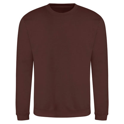 Chocolate Fudge Brownie - Front - AWDis Just Hoods AWDis Unisex Crew Neck Plain Sweatshirt (280 GSM)