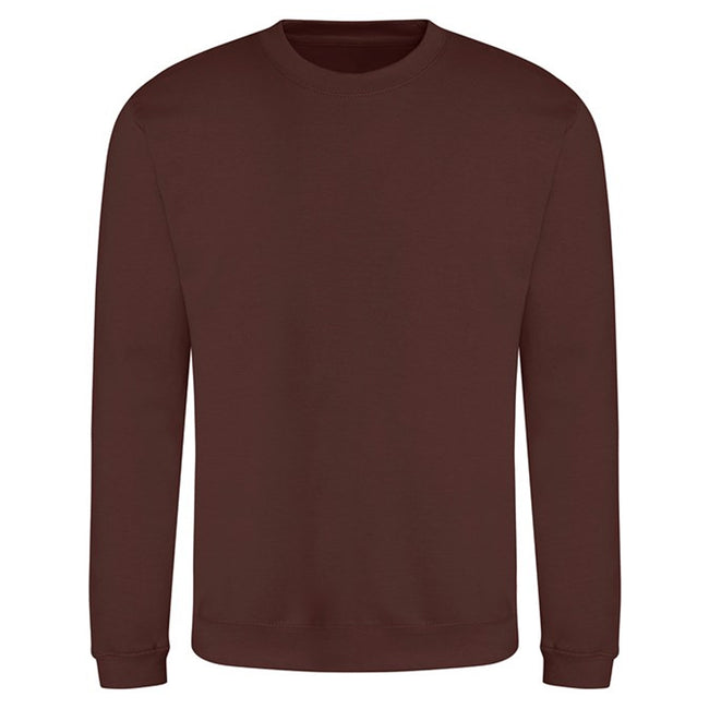 Chocolate Fudge Brownie - Front - AWDis Just Hoods AWDis Unisex Crew Neck Plain Sweatshirt (280 GSM)