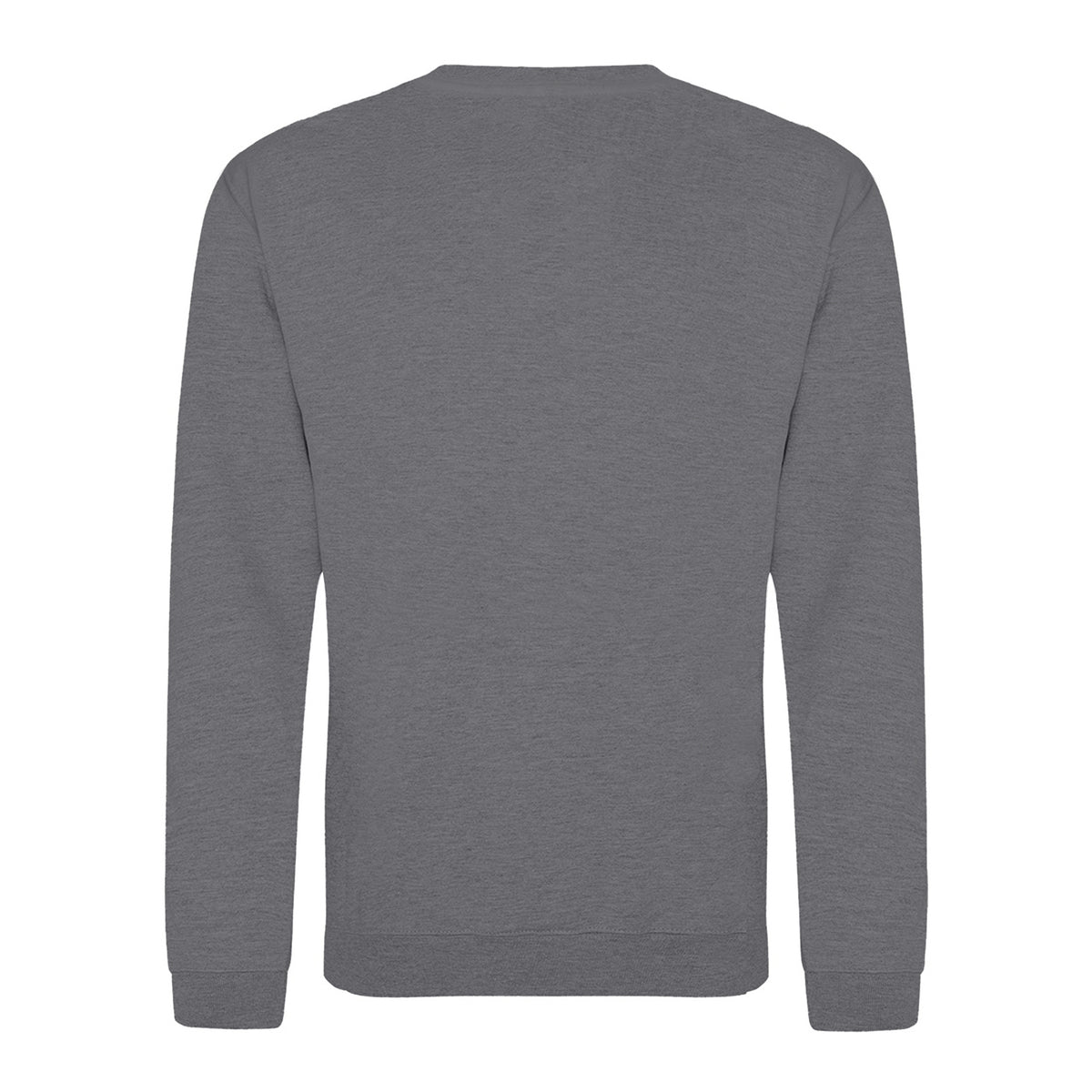 Graphite Heather - Back - AWDis Just Hoods AWDis Unisex Crew Neck Plain Sweatshirt (280 GSM)