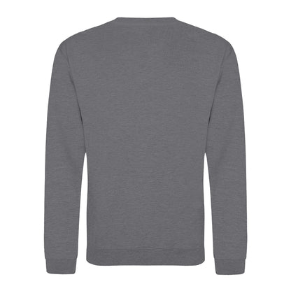 Graphite Heather - Back - AWDis Just Hoods AWDis Unisex Crew Neck Plain Sweatshirt (280 GSM)