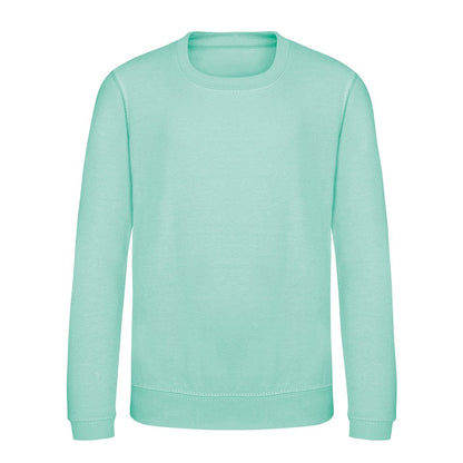 Mint - Front - AWDis Just Hoods AWDis Unisex Crew Neck Plain Sweatshirt (280 GSM)