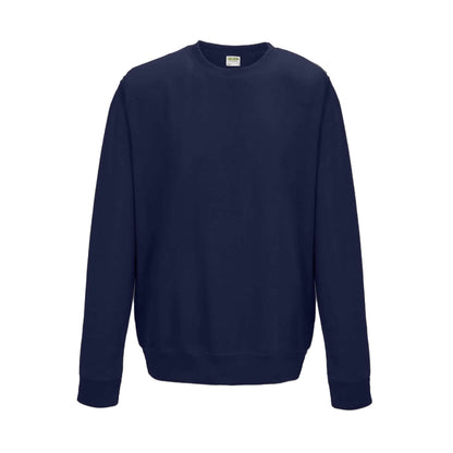 New French Navy - Front - AWDis Just Hoods AWDis Unisex Crew Neck Plain Sweatshirt (280 GSM)